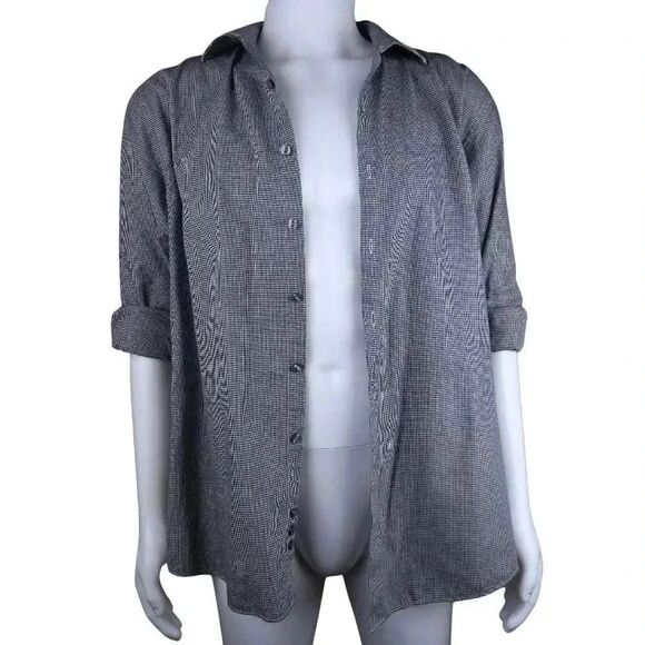 Kenneth ColeβReaction Large Slim Fit Men's Houndstooth Button Up Long Sleeve Top - Picture 1 of 11